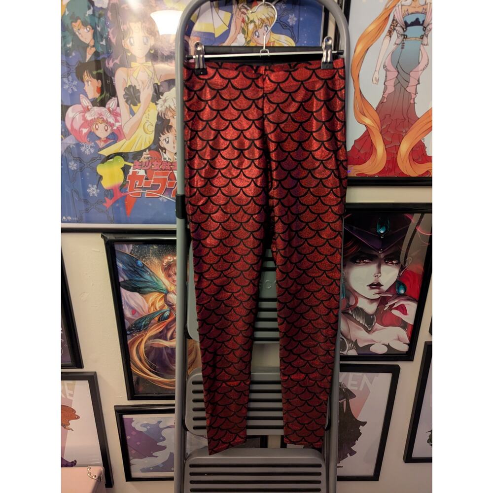 Castle Corsetry Red Mermaid Leggings Sz M